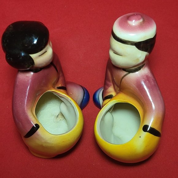 Vintage Planters Toothpick Holder Chinoiserie Chic Pottery Asian Oriental Figur - Picture 9 of 14